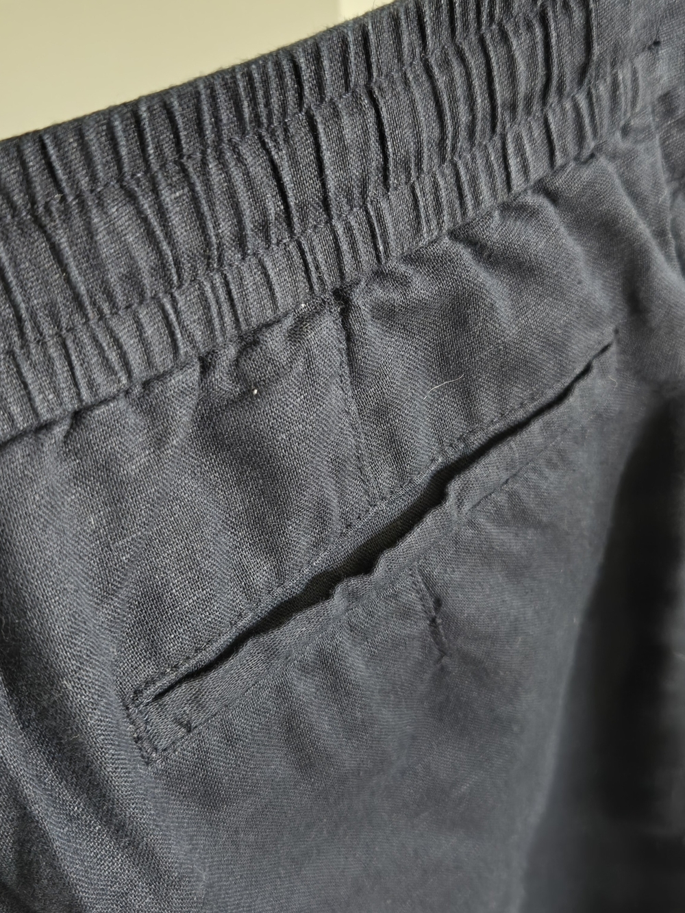 Mango Navy Drawstring Cropped Pants - Picture 4 of 7